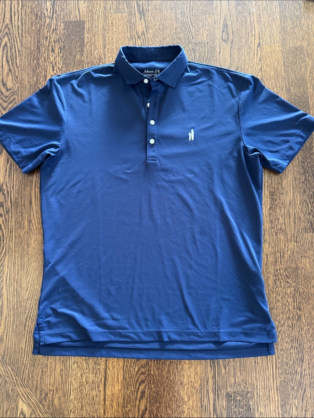 Johnnie-O Men's Navy Blue Short-Sleeve Hangin’ Out Golf Polo - Size M